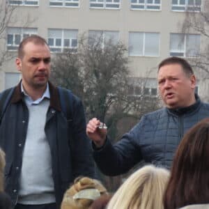 Voditelji šetnje Marin Duić (lijevo) i Viktor Kozar (desno). [VR 2026.]