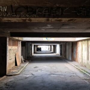 U podzemlju garaža zgrade u Gruškoj ulici. [SM 2026.]