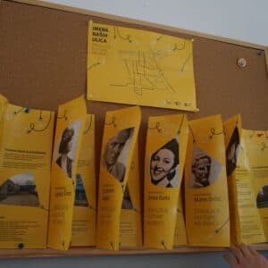 Letak kojim se građani upoznaju s osobama po kojima nose imena ulica na Savici. [DF 2026.]